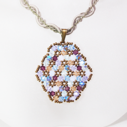 Pendant 40cm - Shea Oval-Khaki Braid - Pendant 40cm - Laiton bronze